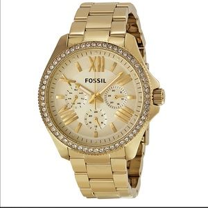 Gold Fossil watch